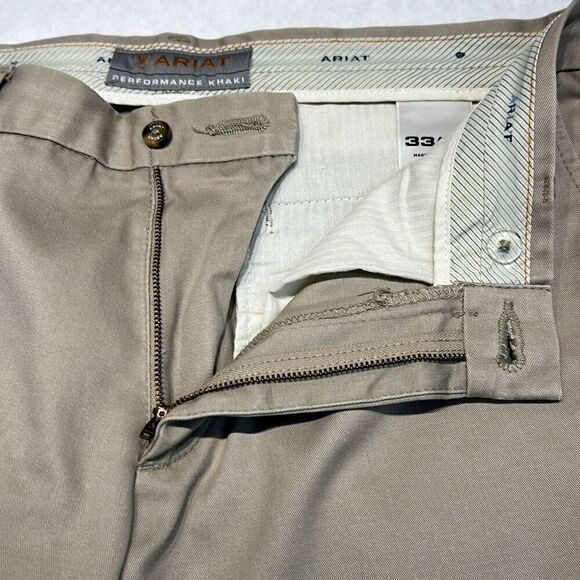 Ariat Mens Performance Khaki Pants Chinos Sz 33x32 (L0547) - Picture 8 of 8